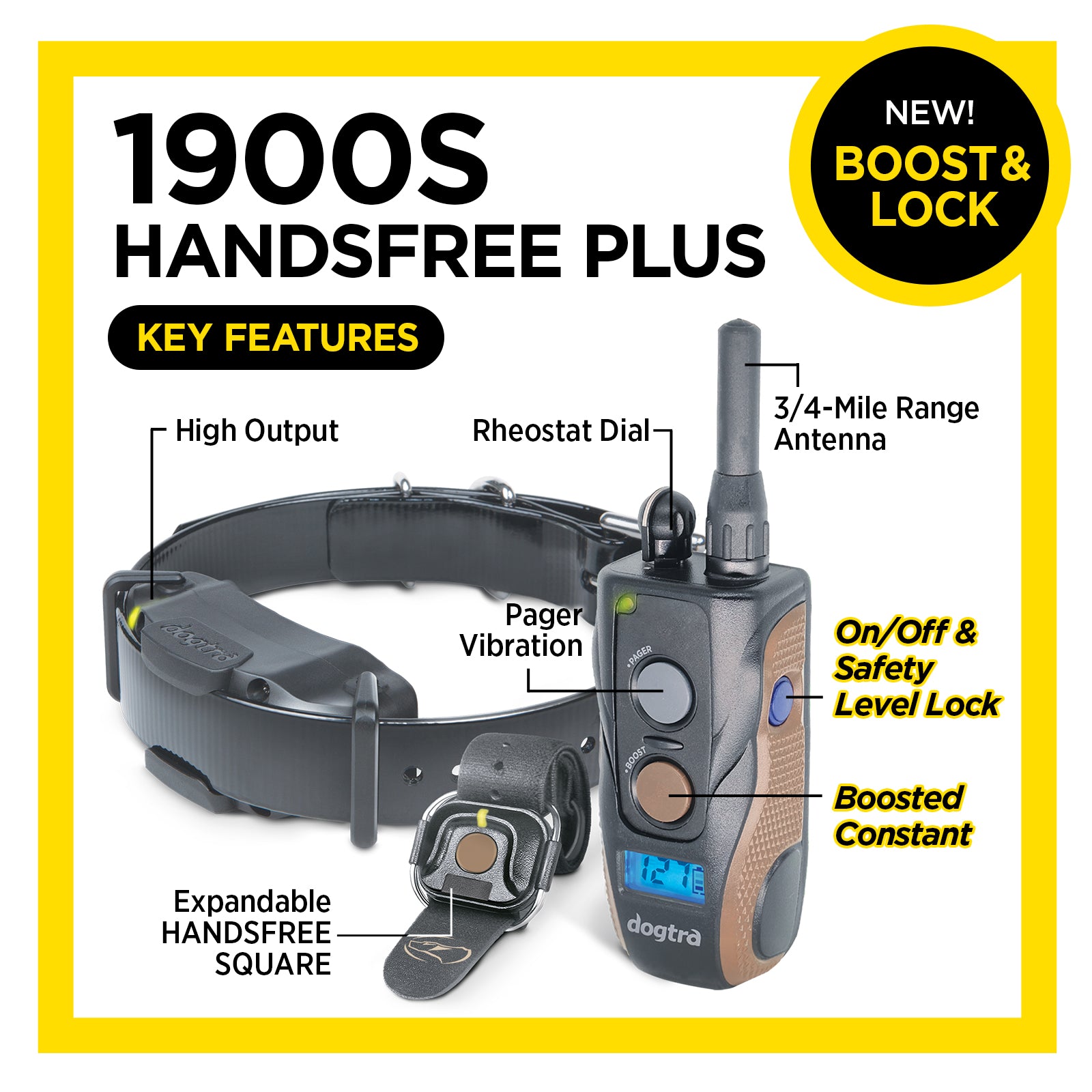 Dogtra 1900S Handsfree Plus Boost & Lock – DogSport Gear